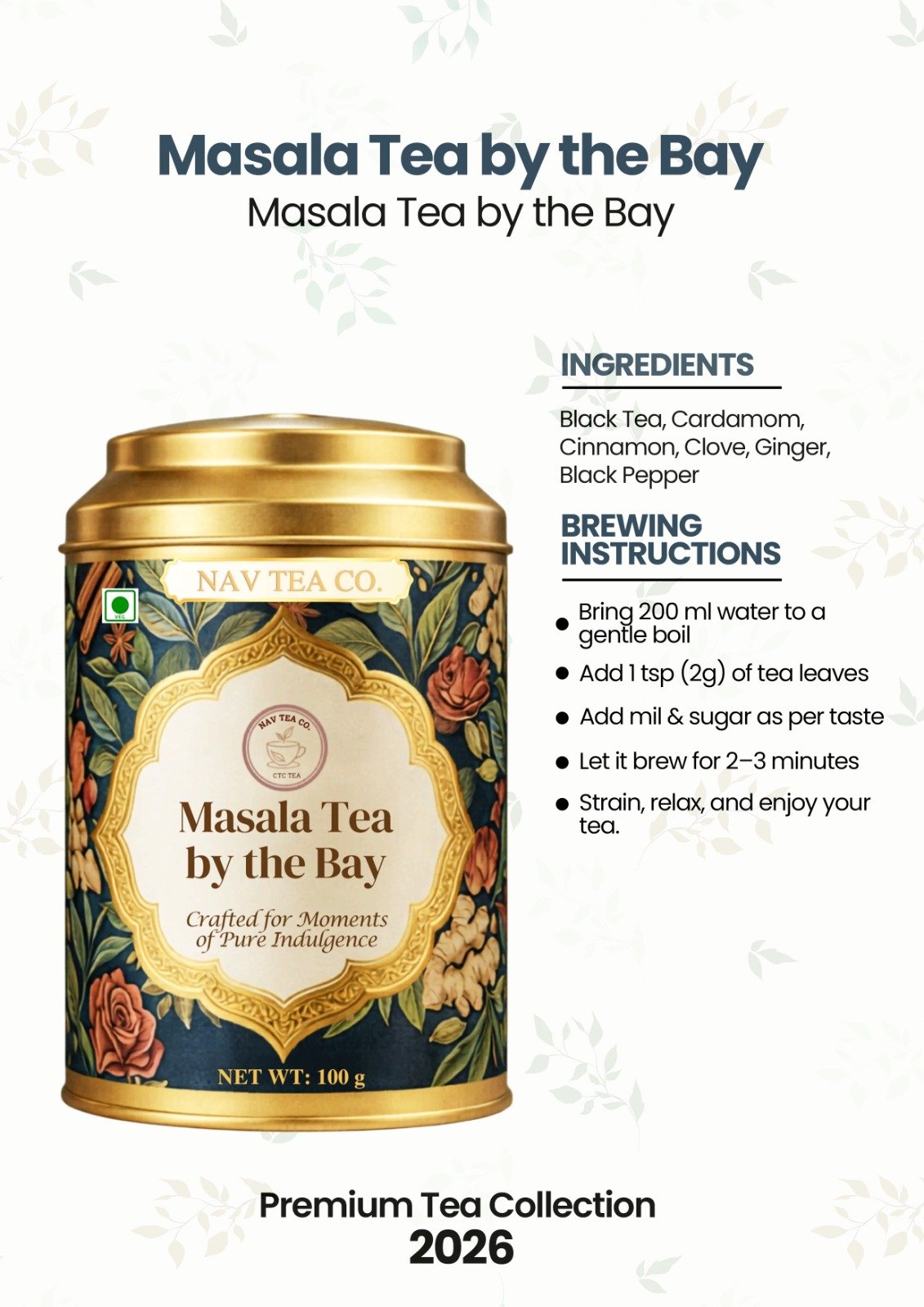 Masala Tea by the Bay (100g) Premium Spiced Tea for Energy, Immunity & Digestion - Image 2