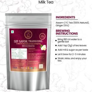Adrak Flavour Milk Tea (250g) Strong Assam CTC Ginger Tea | Boost Digestion & Immunity