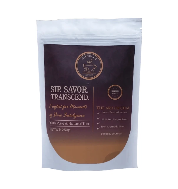 NAV Tea Co. Strong Ginger Chai (250g) - Bold Flavor, Rich Aroma & Daily Energy Tea