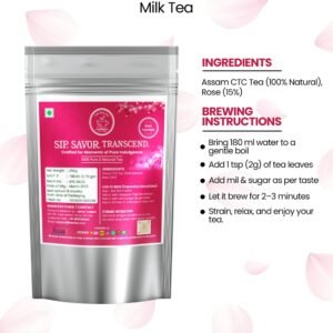Rose Flavour Milk Tea (100g) | Refreshing & Calming Tea